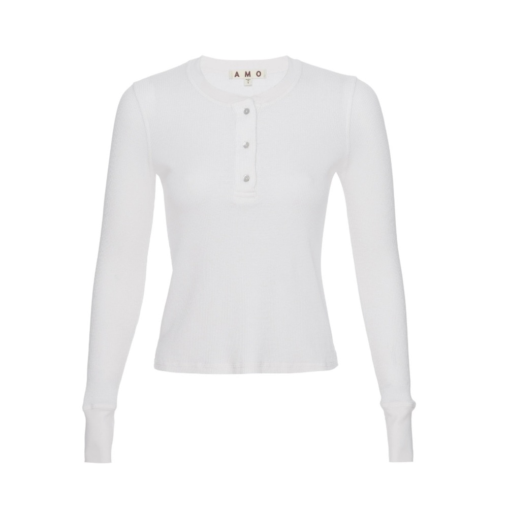 AMO Thermal Henley NWT Natural White Long Sleeve $158